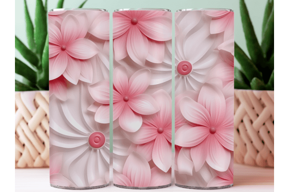 3D Daisies Flowers Tumbler Design