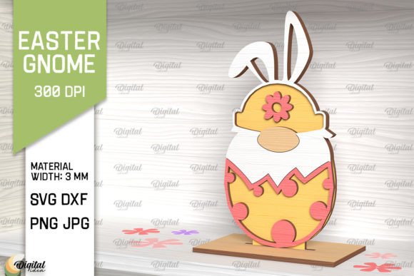 3D Easter Gnome Laser Cut SVG Guide