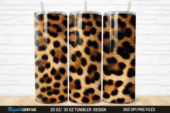 3D Leopard Skinny Tumbler Wrap