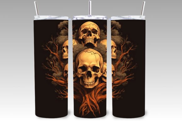 3D Skulls Tree Seamless Tumbler Wrap PNG: Design Evaluation and Usage Guide