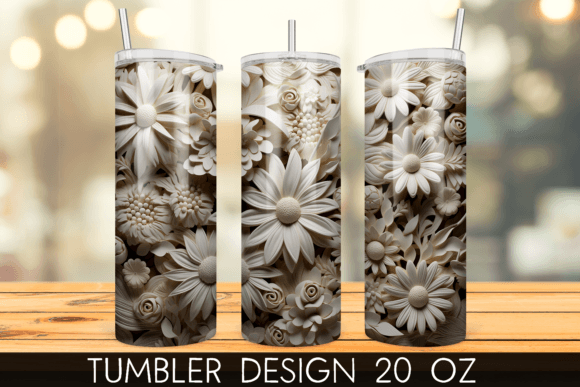 3D White Floral Tumbler Wrap Sublimation: Elevating Your Custom Drinkware Game