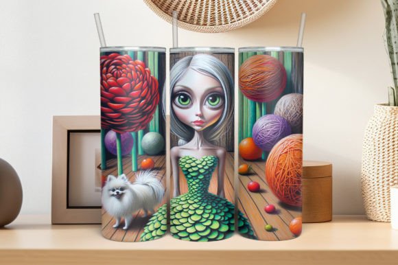 3D Woman Pomerian Sublimation 20 Oz PNG Guide