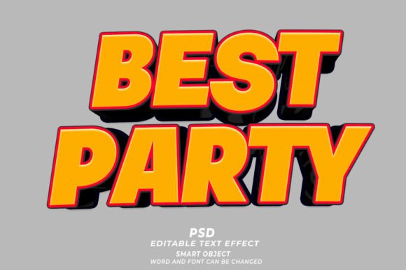 Best Party PSD 3D Editable Text Effect