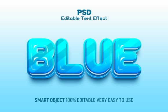 Blue 3D Editable Text Effect Style