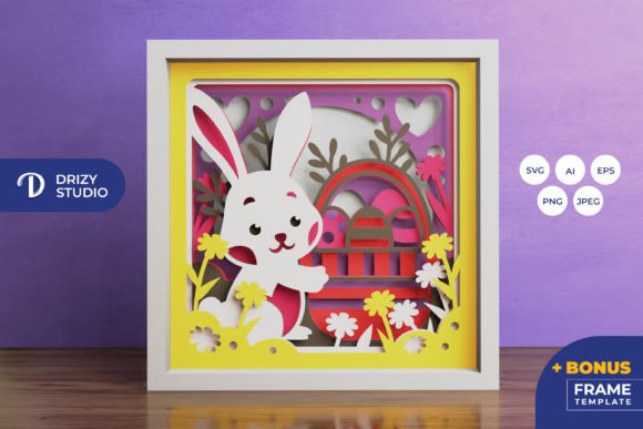 Bunny with Easter Egg Basket 3D Lightbox: A Layered Paper Art Guide