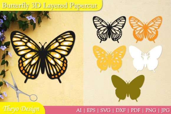 Butterfly 3D Layered Papercut Laser Cut: Elevating Digital Craftsmanship