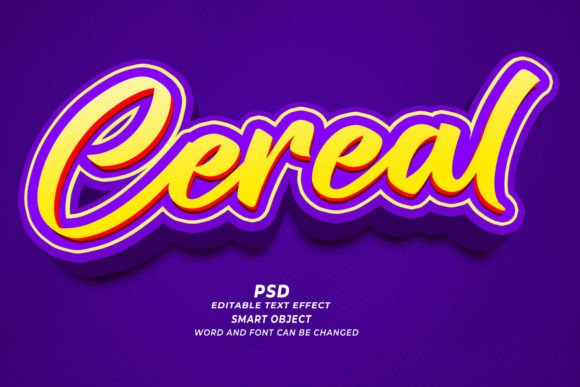 Cereal 3D Text Effect for Photoshop