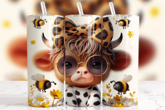 Cheetah Print 3D Highland Cow Tumbler: Where Wild Style Meets Daily Function