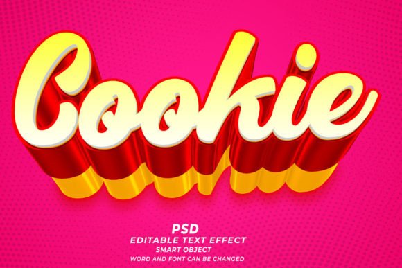 Cookie PSD 3D Editable Text Effect Guide