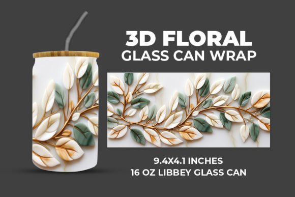Elevate Branding with 3D Floral Glass Can Wrap
