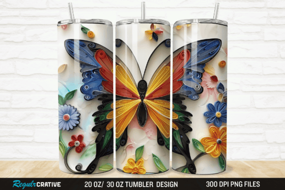 Evaluating the 3D Butterfly Quilling Paper Art Tumbler Design for Sublimation Projects