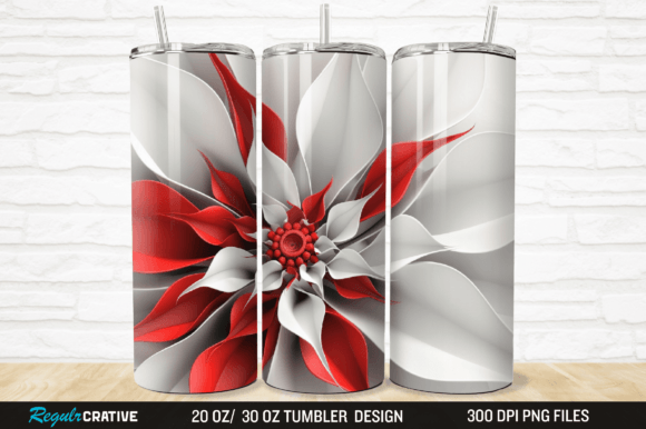 Evaluating the 3D Flower Red White 30/20oz Tumbler Wrap for Sublimation Projects