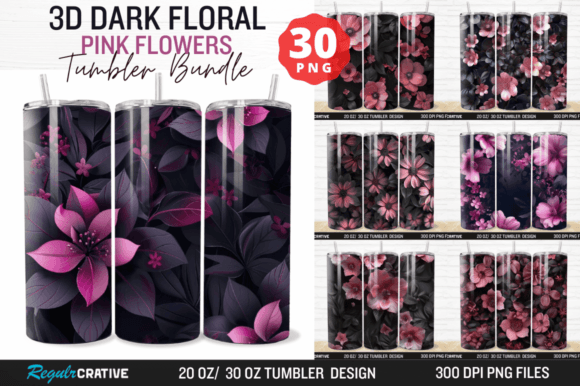 Integrating the 3D Dark Floral Pink Flowers Wrap Bundle into Your Sublimation Workflow