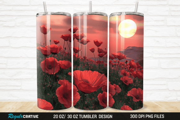 Mastering the 3D Red Poppies Flower Sunset Tumbler Wrap for Professional Sublimation Results