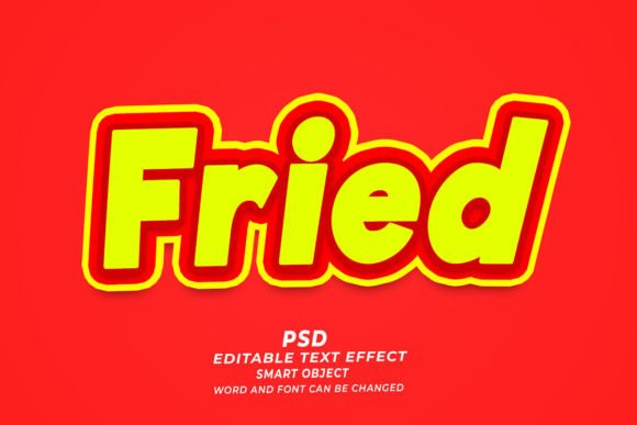 Mastering Visual Appeal with Fried Food PSD 3D Editable Text Effect