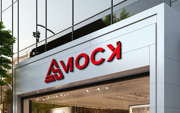 Mastering Visual Branding with the Red 3D Facade Sign Logo Mockup