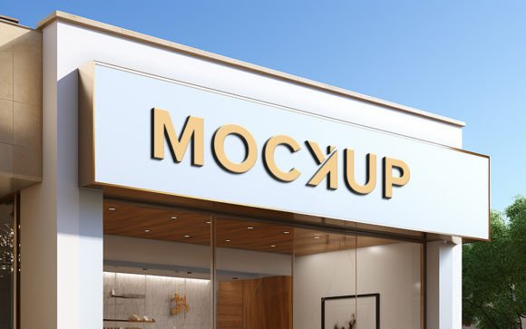 Presenting Your Brand with a Realistic 3D Facade Sign Mockup