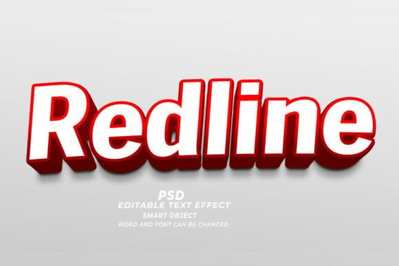 Redline PSD 3D Editable Text Effect Guide