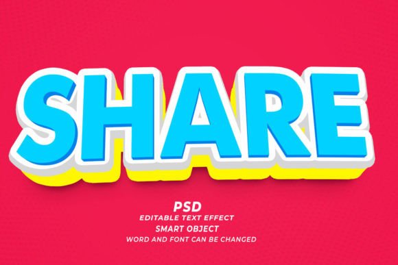 Share PSD 3D Editable Text Effect Guide