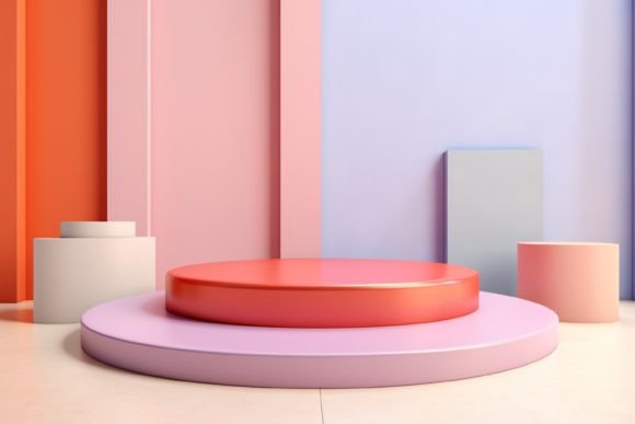 Step Into the Spotlight: Elevating Visual Storytelling with a Pastel Podium Background