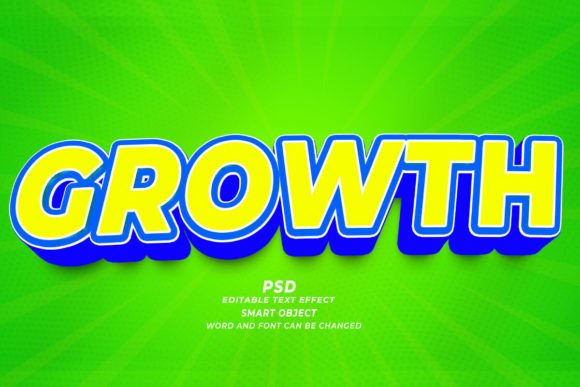Strategic Visual Communication: Leveraging Growth PSD 3D Editable Text Effect for Brand Impact